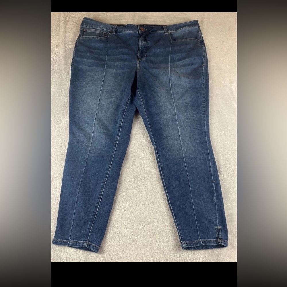 M Jeans everflex by Maurices womens medium wash super skinny ankle jean size 24W